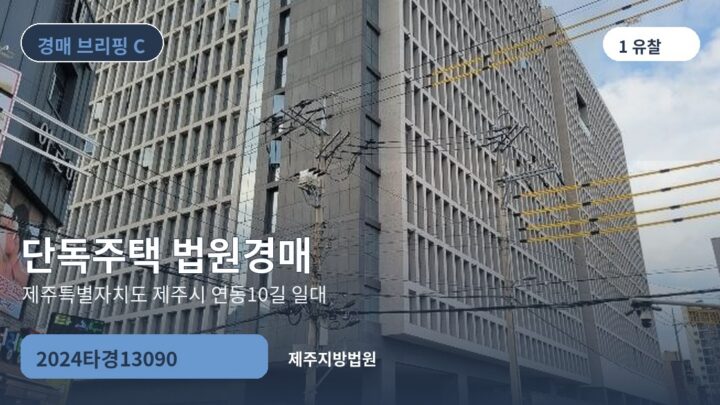 제주특별자치도 제주시 연동10길 일대 단독주택 법원경매 | 2024타경13090