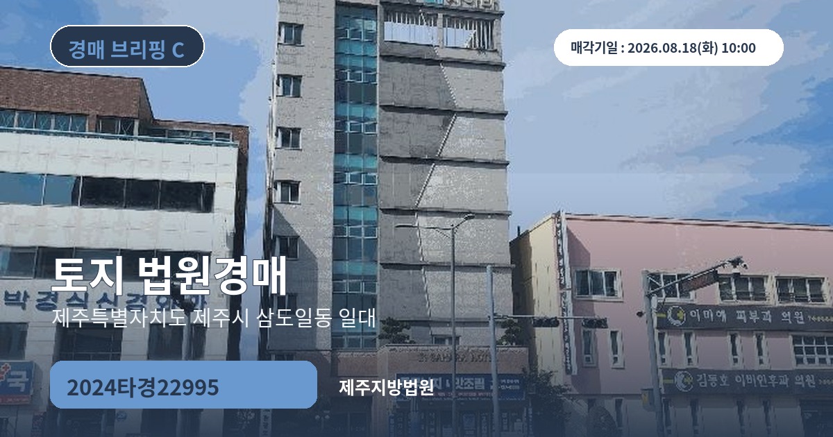 제주지방법원 2024타경22995 토지 경매 대표 이미지