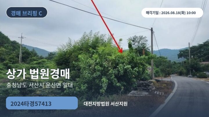 충청남도 서산시 운산면 일대 상가 법원경매 | 2024타경57413