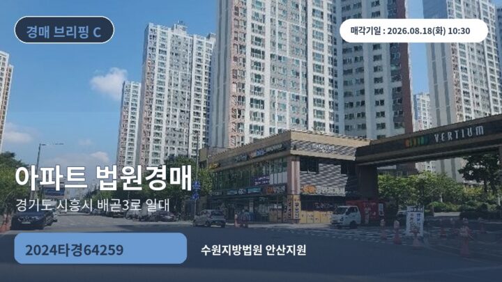 경기도 시흥시 배곧3로 일대 아파트 법원경매 | 2024타경64259