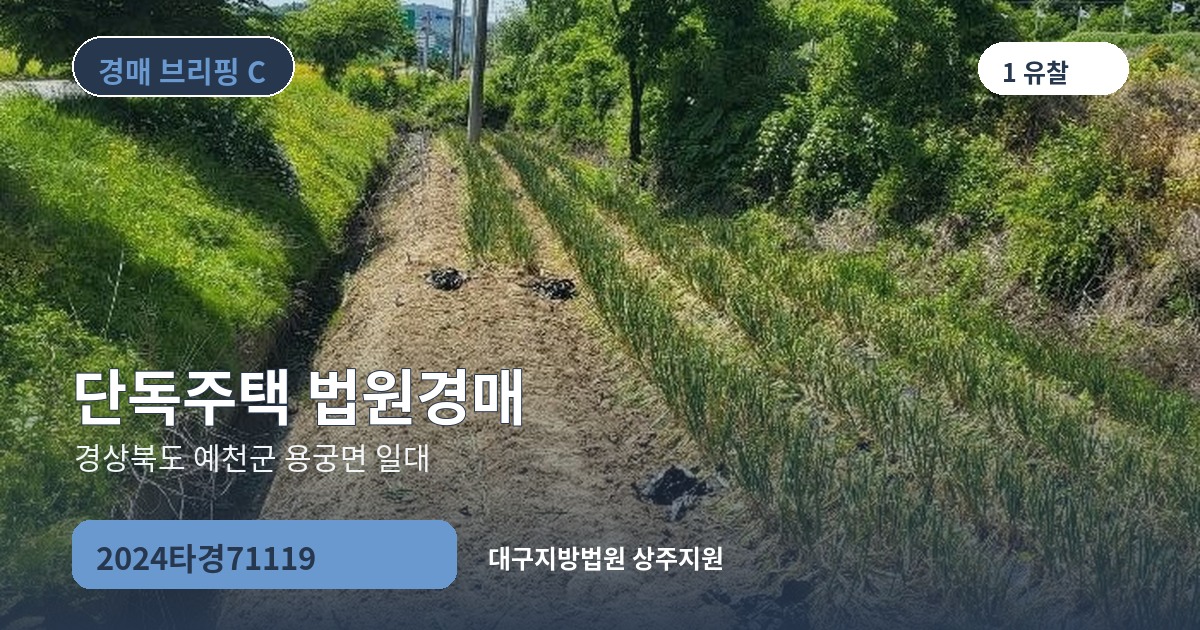 대구지방법원 상주지원 2024타경71119 단독주택 경매 대표 이미지