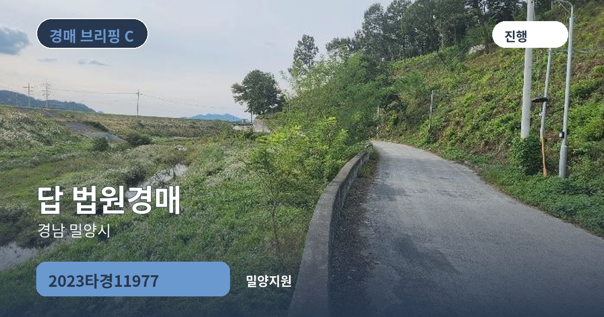 밀양지원 2023타경11977 답 경매 대표 이미지