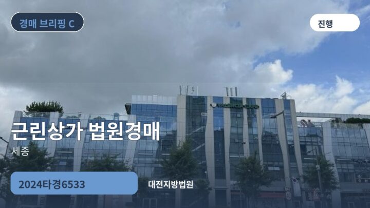 세종 근린상가 법원경매 | 2024타경6533