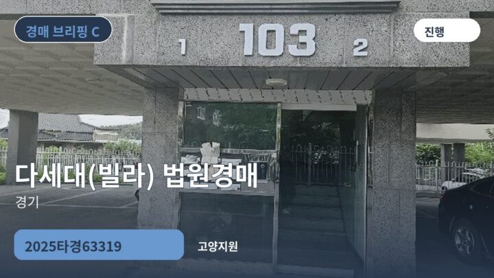 경기 다세대(빌라) 법원경매 | 2025타경63319