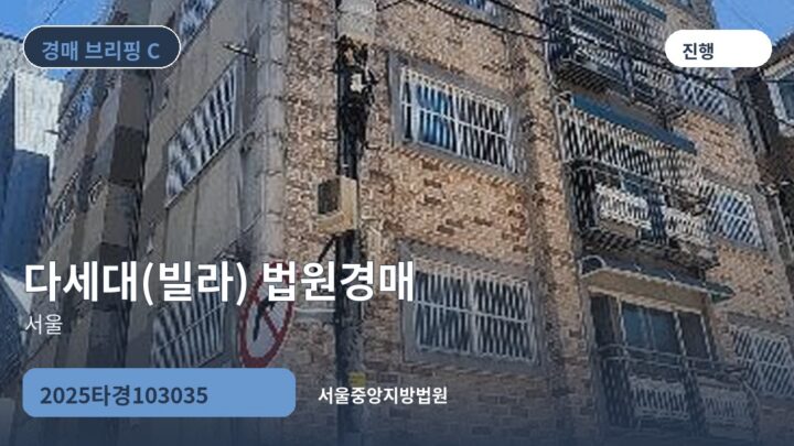 서울 다세대(빌라) 법원경매 | 2025타경103035