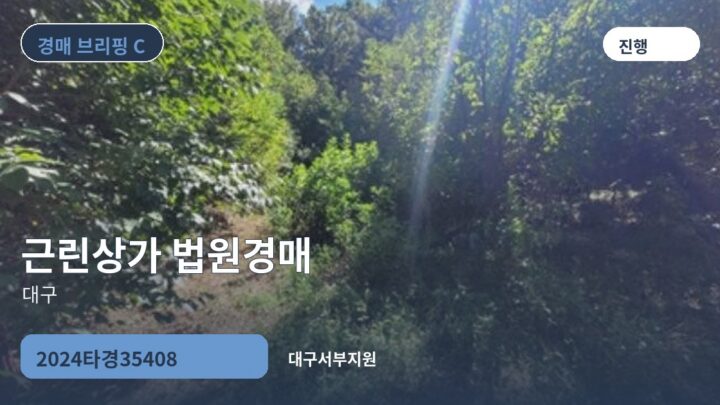 대구 근린상가 법원경매 | 2024타경35408