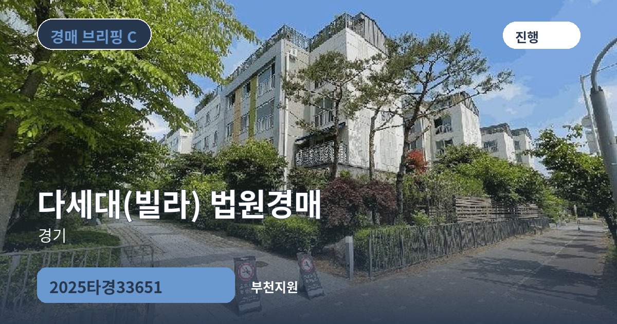 부천지원 2025타경33651 다세대(빌라) 경매 대표 이미지