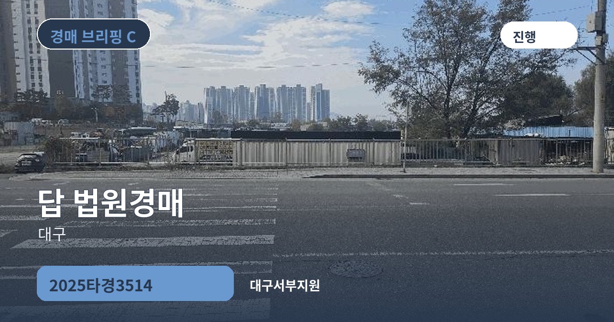 대구서부지원 2025타경3514 답 경매 대표 이미지