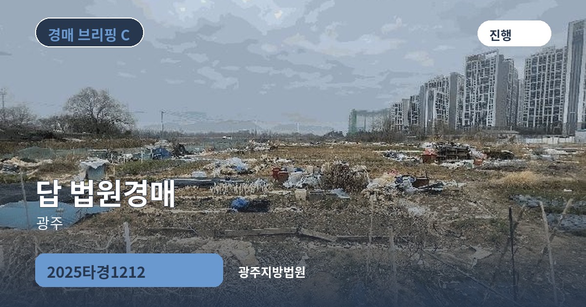 광주지방법원 2025타경1212 답 경매 대표 이미지