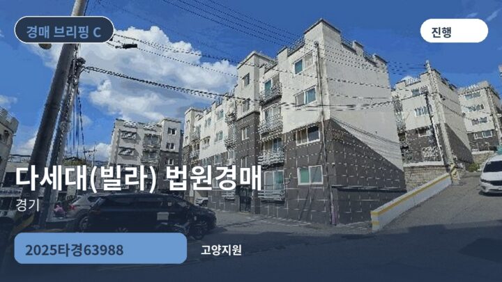 경기 다세대(빌라) 법원경매 | 2025타경63988