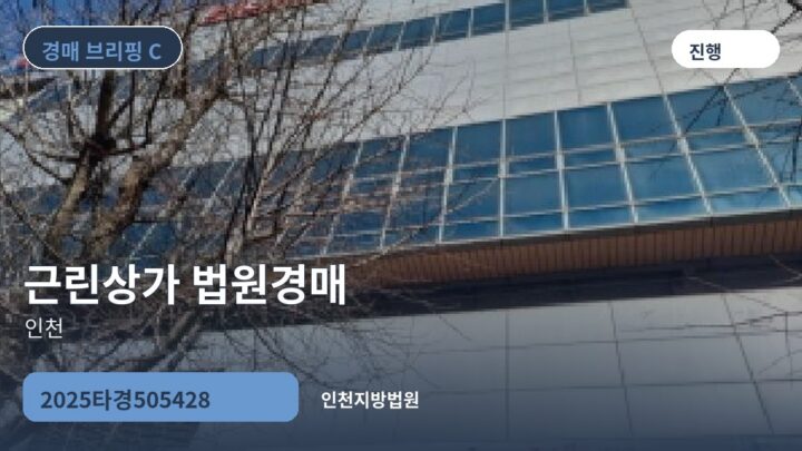 인천 근린상가 법원경매 | 2025타경505428
