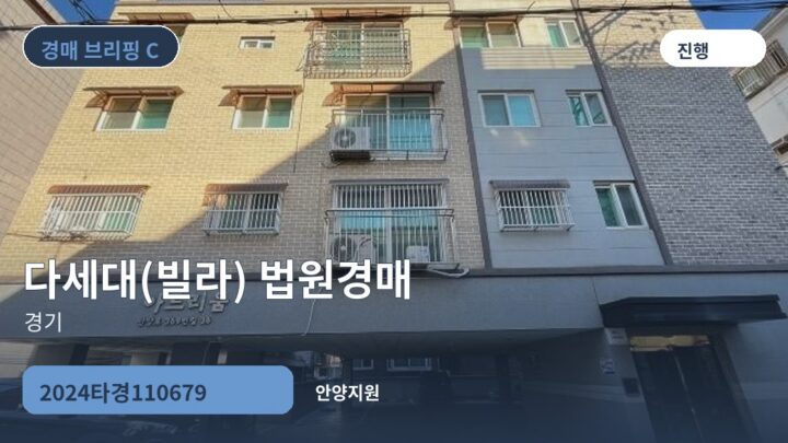경기 다세대(빌라) 법원경매 | 2024타경110679